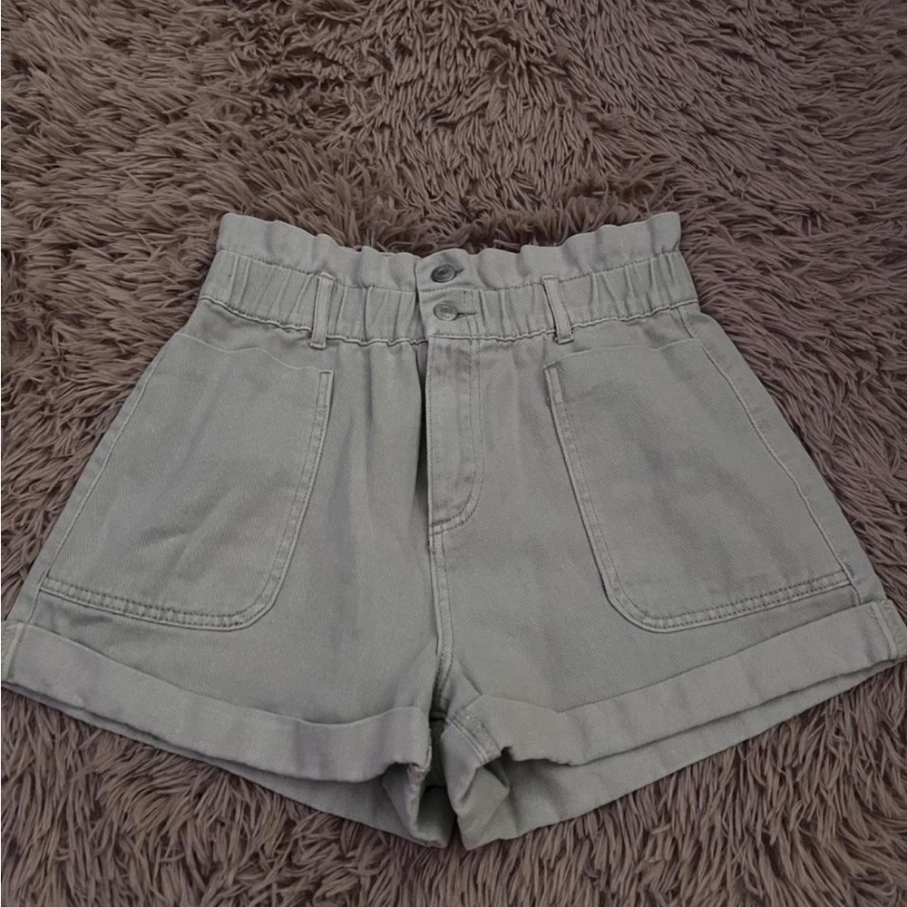 High-Waisted Sea Foam Green Women's Shorts